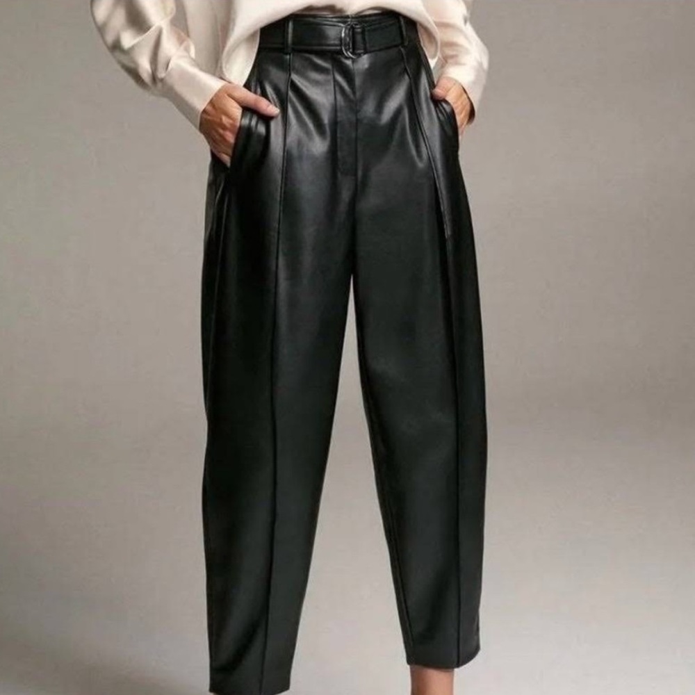 Aritzia Babaton Leather pants in BLACK